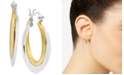 Essentials Small Two-Tone Polished Double Small Hoop Earrings  s in Gold- and Silver-Plate